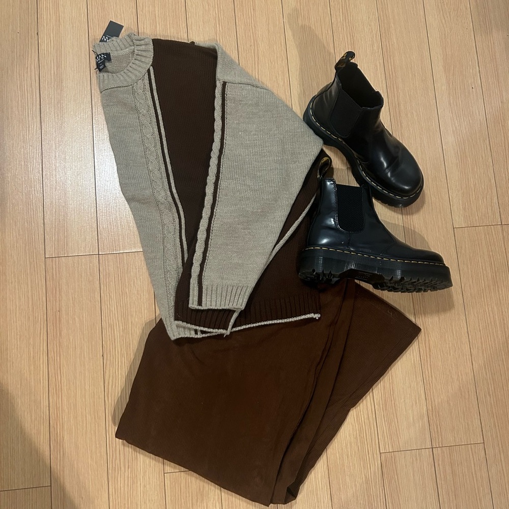 Beige and Brown Sweater